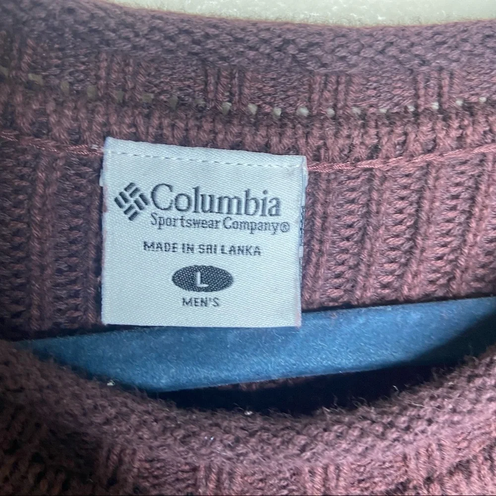 Columbia Mens Crewneck Pullover Maroon Sweater Men Large Outdoor Walking